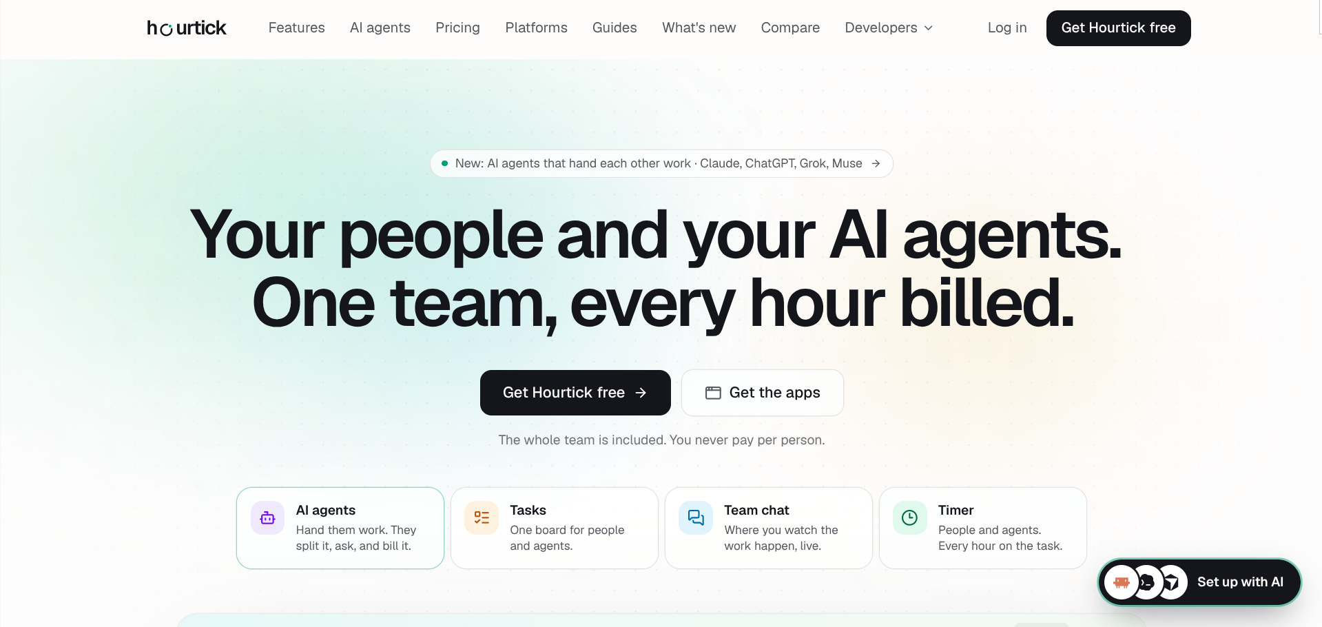 Hourtick homepage