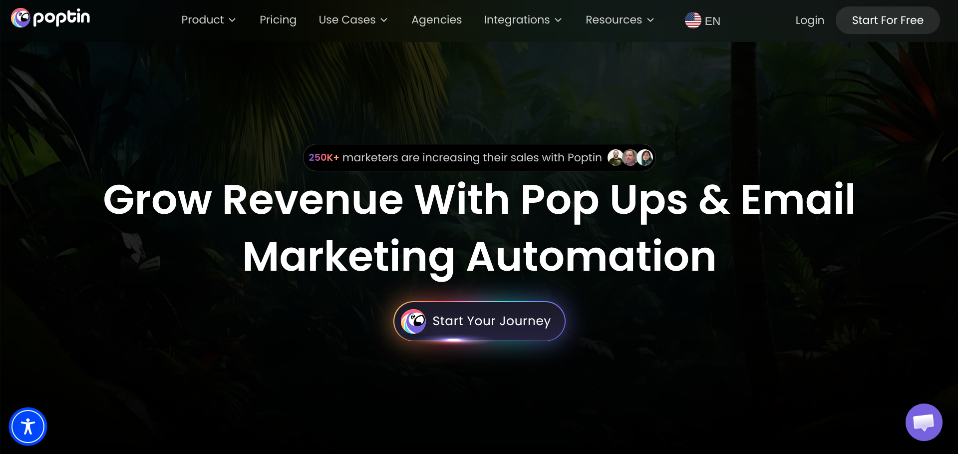 Poptin homepage