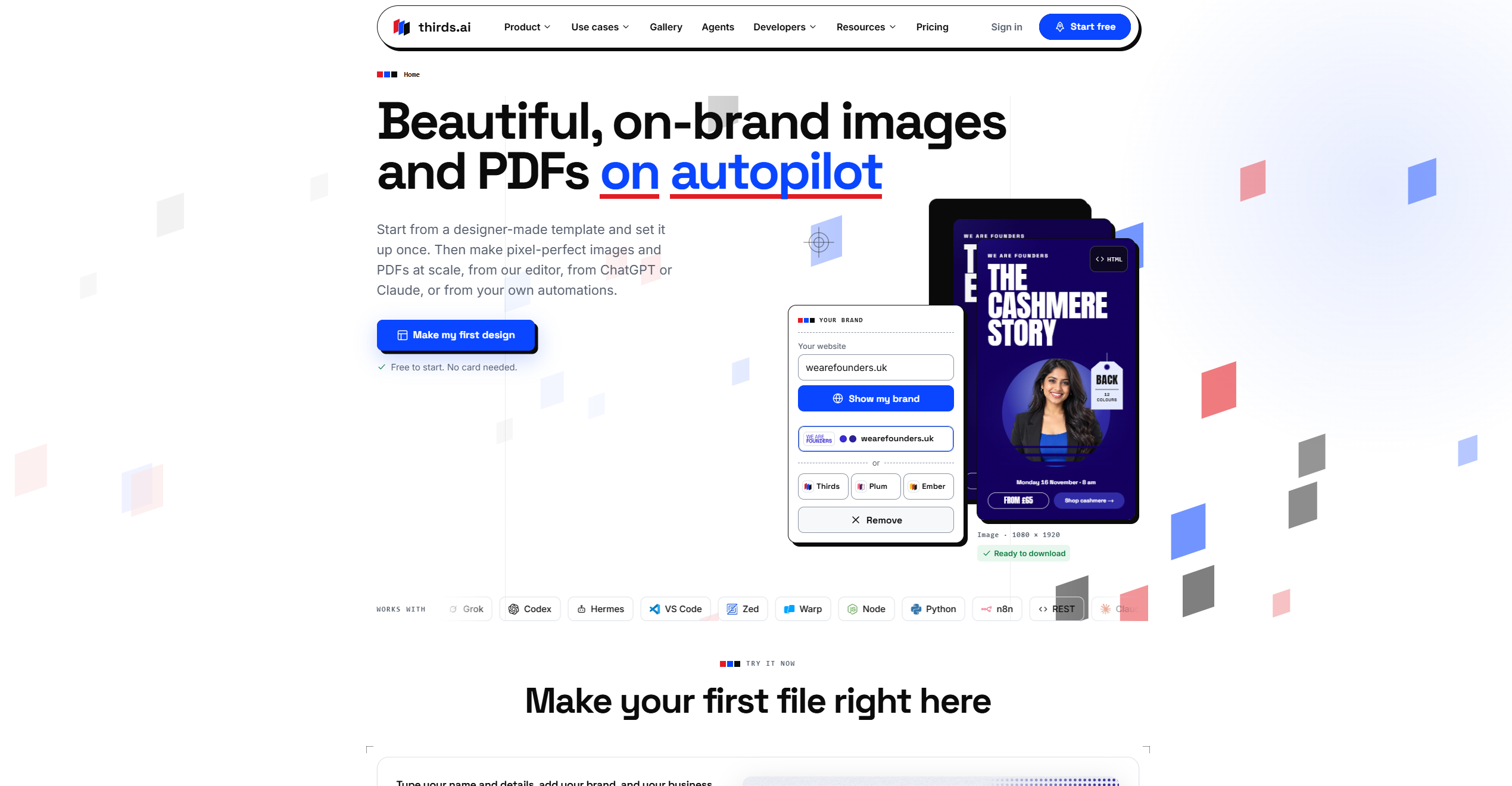 thirds.ai homepage